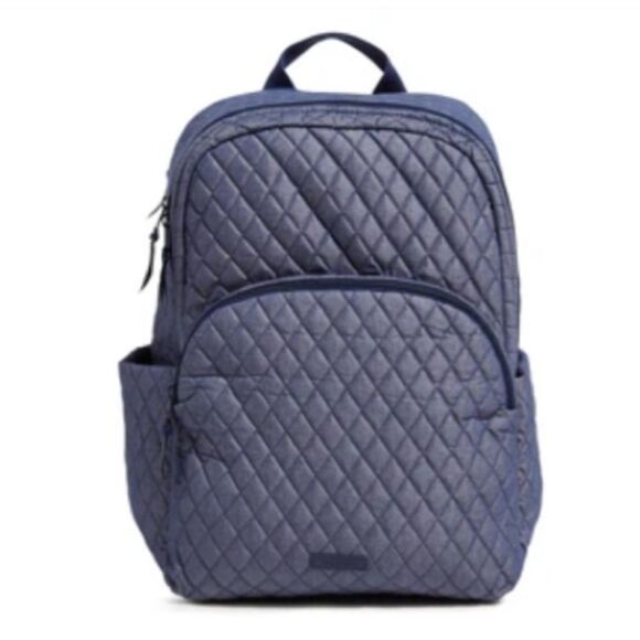 Vera Bradley Handbags - Vera Bradley Denim Moonlight Navy Large Laptop Essential Quilted Backpack 31L